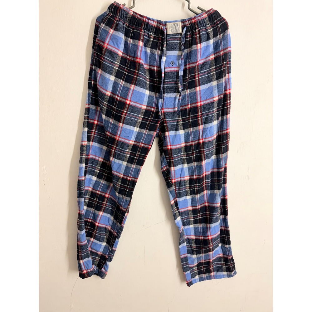 Lucky Brand Mens Plaid Flannel Pajama Pants Blue Navy Red Cotton Blend Large